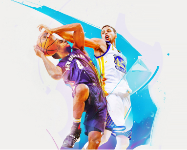 Poster of two basketball players New Orlean vs Golden Star in action